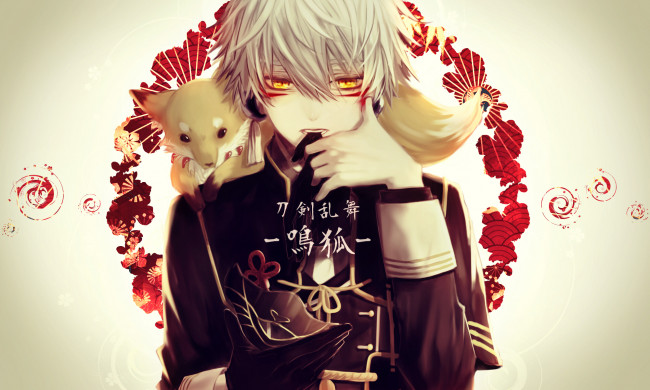 Обои картинки фото аниме, touken ranbu, танец, мечей