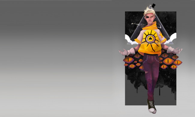 Обои картинки фото мультфильмы, gravity falls, bill, cipher, gravity, falls, хуманизация, human, билл, шифр, мультфильм