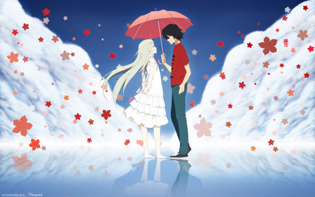 Обои картинки фото аниме, anohana, двое