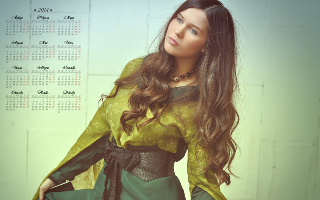 Обои картинки фото календари, девушки, украшения