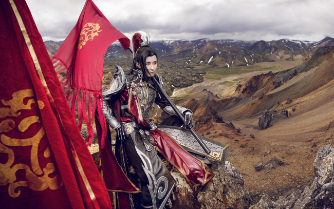 Обои картинки фото разное, cosplay , косплей, стиль, доспехи, мужчина, ткань