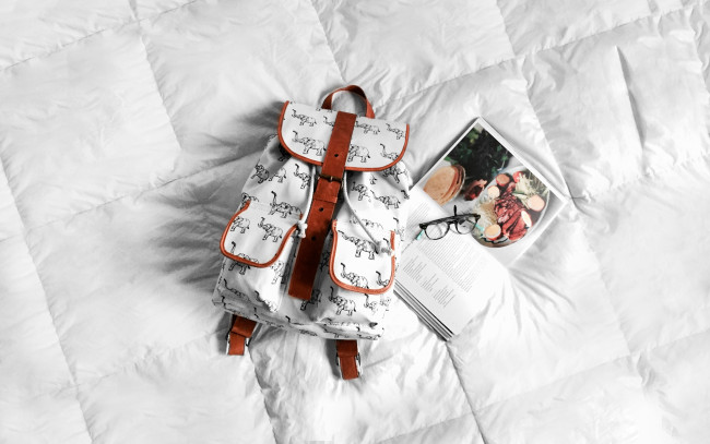 Обои картинки фото разное, сумки,  кошельки,  зонты, журнал, очки, рюкзак