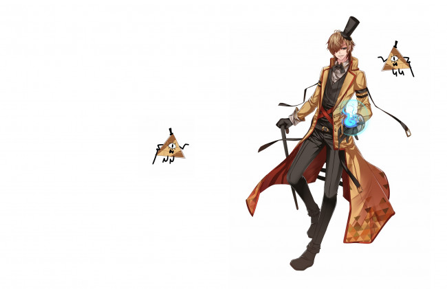 Обои картинки фото мультфильмы, gravity falls, human, билл, шифр, gravity, falls, хуманизация, мультфильм