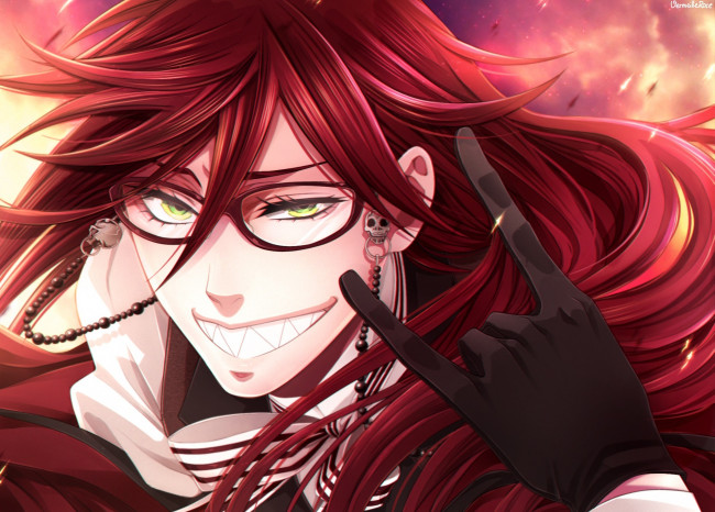 Обои картинки фото аниме, kuroshitsuji, grell, sutcliff