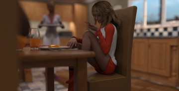 Картинка 3д+графика люди+ people фон взгляд девушка