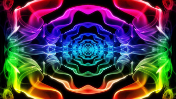 Картинка 3д+графика фракталы+ fractal тоннель бесконечность кольца цвета