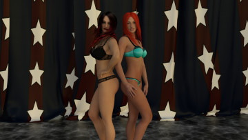 Картинка 3д+графика люди+ people фон взгляд девушки