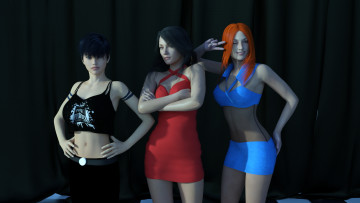 Картинка 3д+графика люди+ people фон взгляд девушки