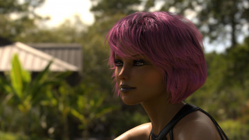 Картинка 3д+графика портрет+ portraits взгляд девушка фон