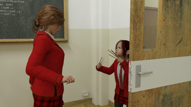 Обои картинки фото 3д графика, люди , people, фон, взгляд, девушка