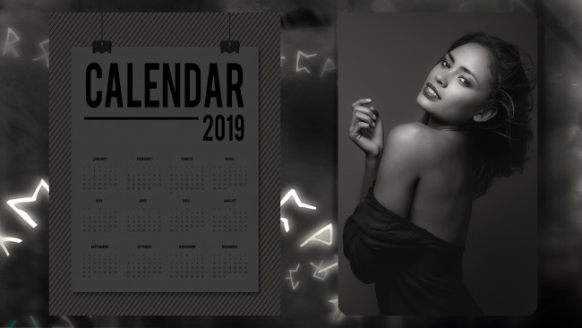 Обои картинки фото календари, девушки, взгляд, женщина