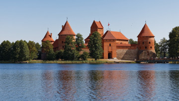 обоя города, тракайский замок , литва, trakai, castle