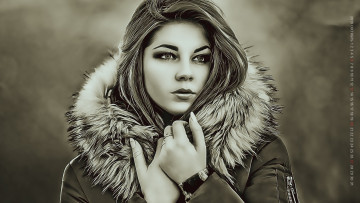 Картинка календари компьютерный+дизайн девушка мех куртка 2019 calendar женщина