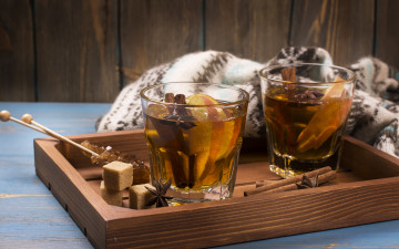 Картинка еда напитки +чай корица стаканы сахар чай