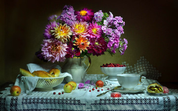 Картинка еда натюрморт букет клюква пирожки