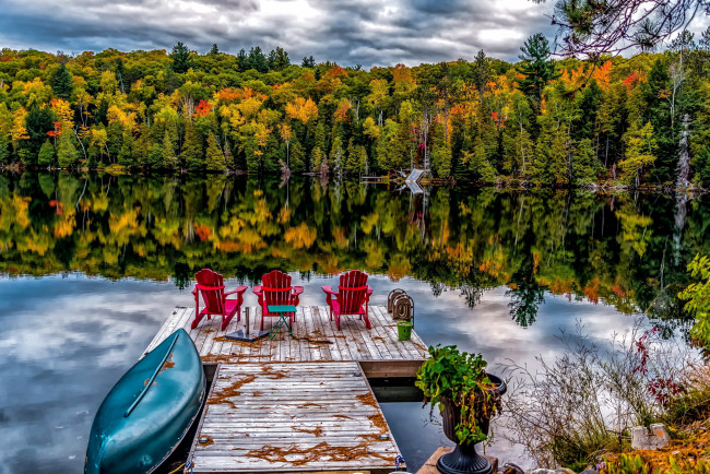 Обои картинки фото корабли, лодки,  шлюпки, озеро, лодка, осень