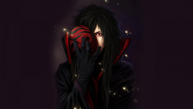 Обои картинки фото аниме, naruto, учиха, мадара, маска, плащ