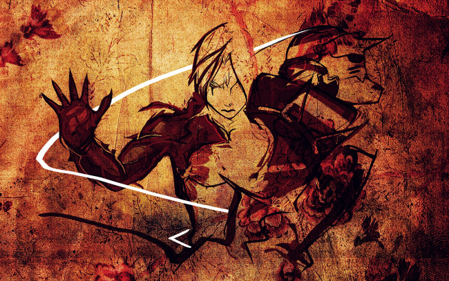 Обои картинки фото аниме, fullmetal alchemist, ученый, эдвард, протез, edward, алхимик, elric, парень, alphonse, доспехи