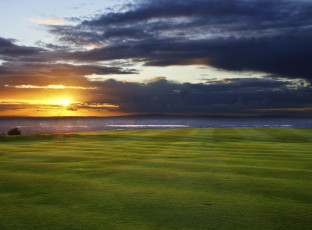 Картинка природа поля небо закат тучи поле