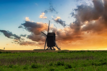 Картинка разное мельницы небо облака мельница трава
