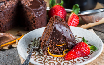 Картинка еда торты клубника торт шоколадный