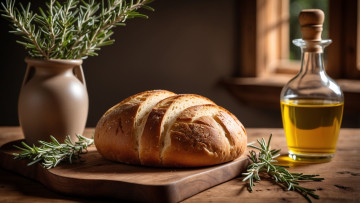 Картинка еда хлеб +выпечка розмарин масло