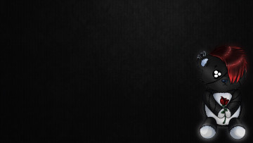 Картинка векторная графика медвежонок цветок