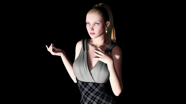 Обои картинки фото 3д, графика, people, люди, девушка, взгляд