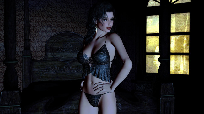 Обои картинки фото 3д, графика, people, люди, девушка, взгляд