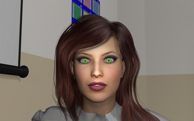 Обои картинки фото 3д, графика, portraits, портрет, девушка, взгляд