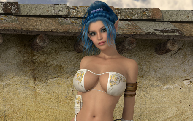 Обои картинки фото rina, by, metalhed13, 3д, графика, elves, эльфы, девушка, рендер