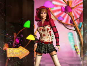 Картинка 3д+графика люди+ people девушка взгляд фон