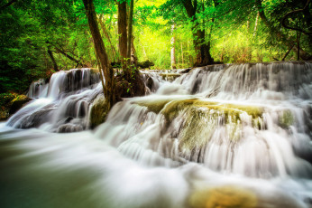 обоя природа, водопады, лес, река, водопад