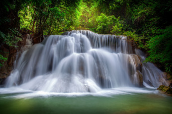 Картинка природа водопады лес река водопад