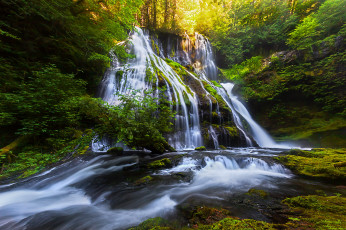 Картинка природа водопады лес река водопад