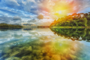 Картинка природа восходы закаты океан острова заря