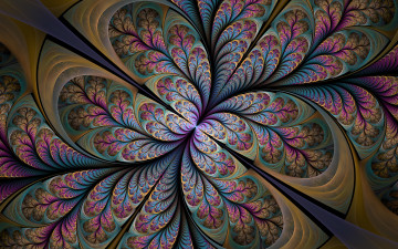 Картинка 3д+графика фракталы+ fractal цвета фон узор