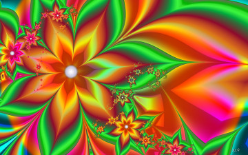 Картинка 3д+графика фракталы+ fractal цвета фон узор