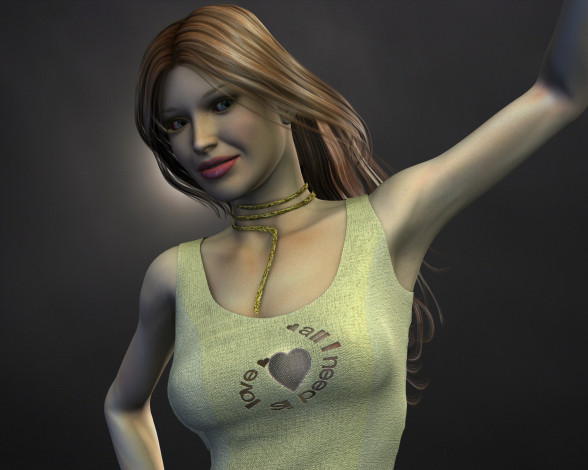 Обои картинки фото 3д графика, люди , people, фон, взгляд, девушка