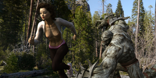 Обои картинки фото 3д графика, фантазия , fantasy, существо, девушка