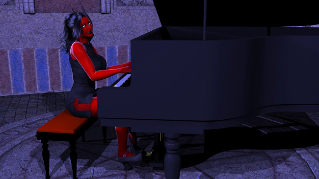 Обои картинки фото 3д графика, существа , creatures, халк, пианино