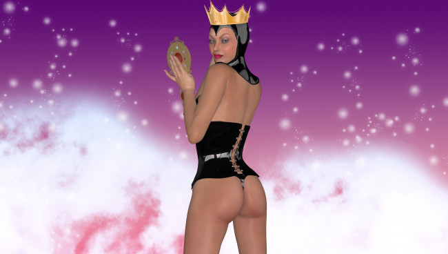 Обои картинки фото 3д графика, люди , people, девушка, взгляд, фон, корона