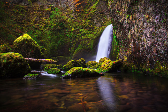 Обои картинки фото природа, водопады, лес, река, водопад