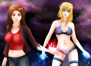 Картинка разное арты фон взгляд девушки