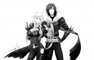 Картинка разное арты арт пара парень девушка эльф