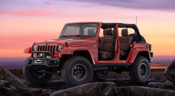 обоя автомобили, jeep, wrangler, red, rock, concept, jk, 2015г, красный