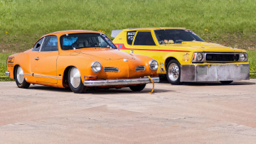 Картинка автомобили разные+вместе vw karmann ghia amc pacer