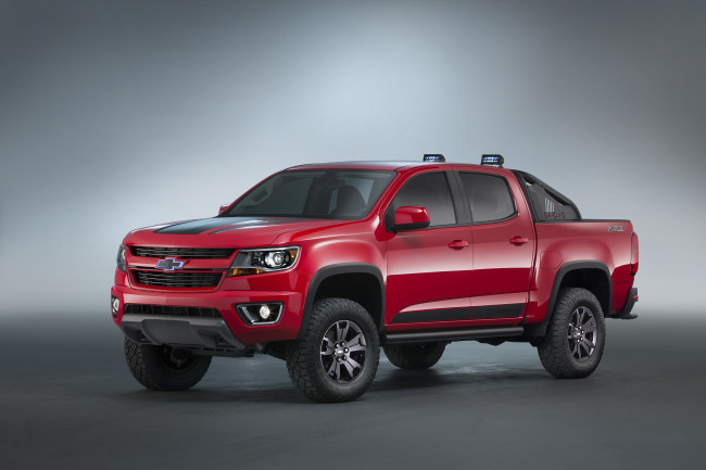 Обои картинки фото автомобили, chevrolet, красный, 3-0, concept, 2015г, trail, boss, colorado, z71