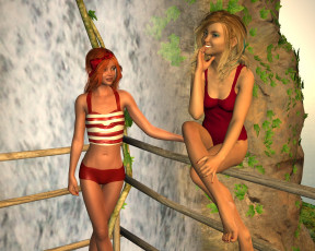 Картинка 3д+графика люди+ people фон взгляд девушки