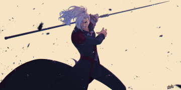 Картинка аниме оружие +техника +технологии парень